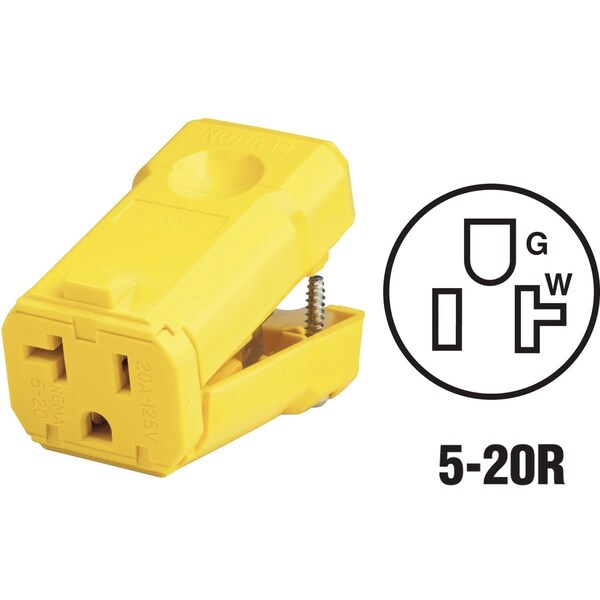 20A 125V 3-Wire 2-Pole Python Cord Connector